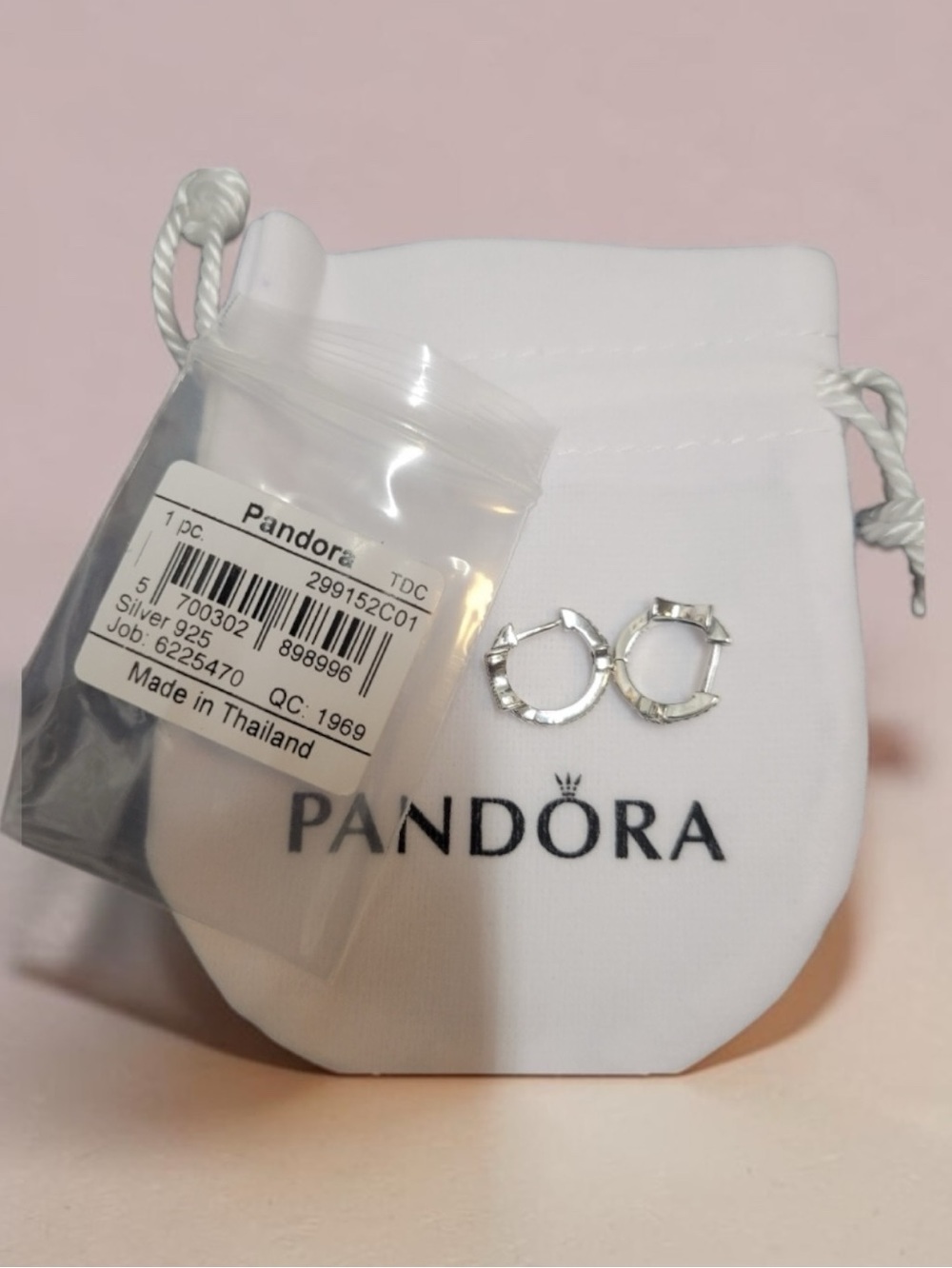 Pandora NWT Silver (925) Star and Moon Earrings. Pandora Dust-bag Included